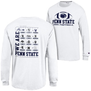 white long sleeve t-shirt Penn State 2025 Football Schedule